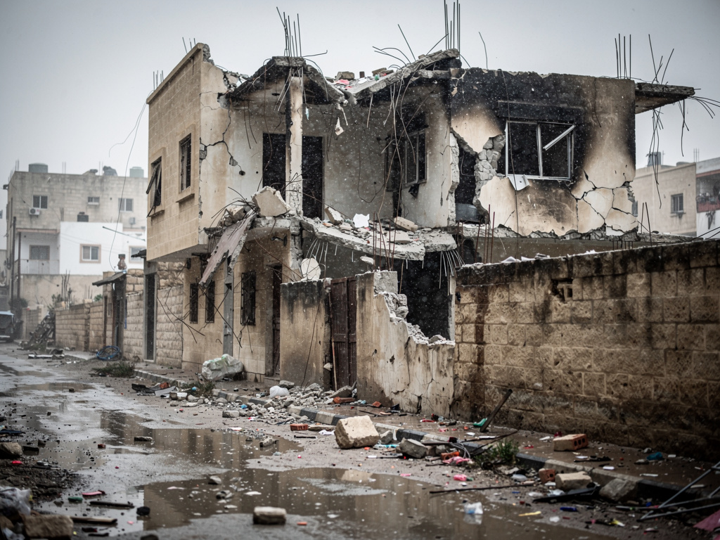 Gaza Winter Storm Collapses War-Damaged Home, 25 Homeless